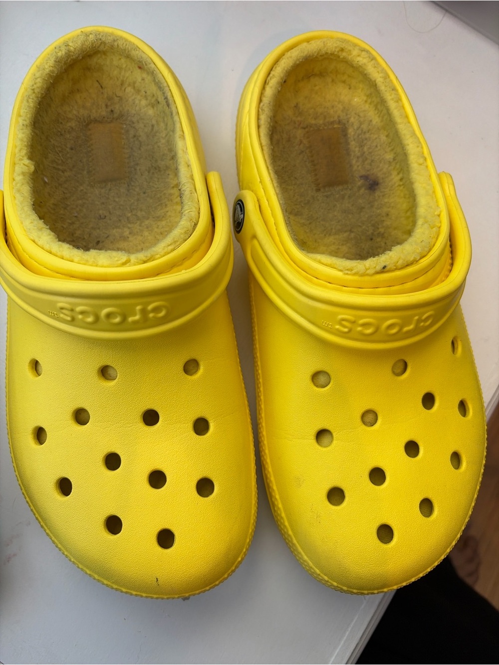 CROCS Yellow Classic Lined Clog Mule